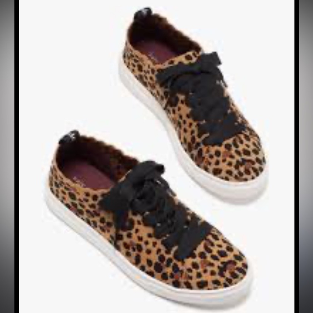Kate Spade Abbie Knit Leopard Tennis Shoes 8